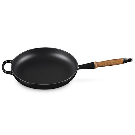 LE CREUSET Signature støpejern stekepanne m/trehåndtak 28cm Black