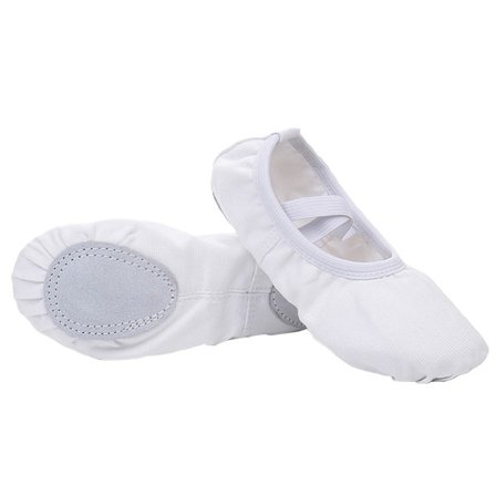 Ballettsko for jenter/småbarn/barn/kvinner, Yoga-sko i skinn/Ballettsko for dans, hvit