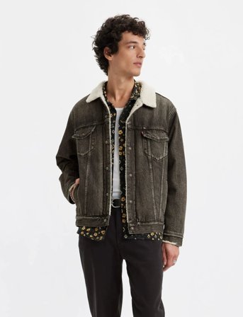 Levi's Relaxed Fit Sherpa Trkr Salt L - Grey - L