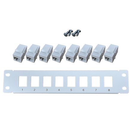 8-portars rak CAT5e patchpanel RJ45 nätverkskabeladapter Keystone-uttag