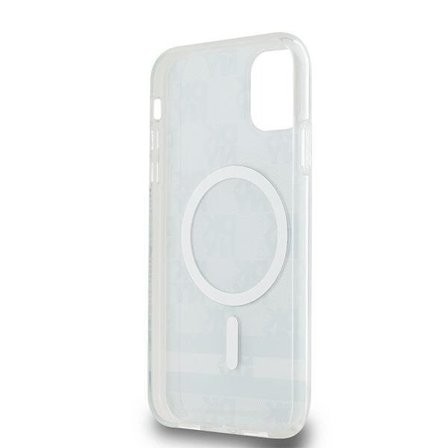 DKNY IML Checkered Mono Pattern & Printed Stripes MagSafe-etui til iPhone 11 / Xr - Sort