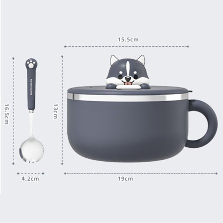 Instant Nudel Skål Rustfrit Stål Skål BLÅ