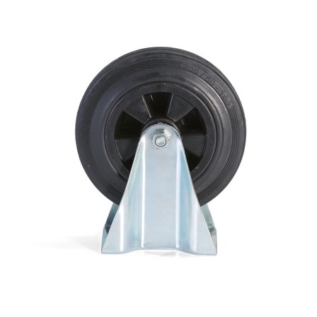 Fast hjul, 200x50 mm, 205 kg, massivgummi
