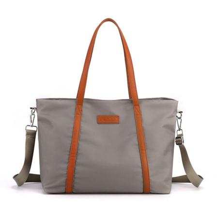 Kvinder Dame Håndtaske Skuldertaske Mode Nylon Stof Tote Bag Stor Kapacitet Rum Fashion Gray