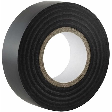 Svart elektriskt isolerande tejp - 19 mm x 20 m - stark, självhäftande - skydda, bunt, reparera kablar - 1 rulle