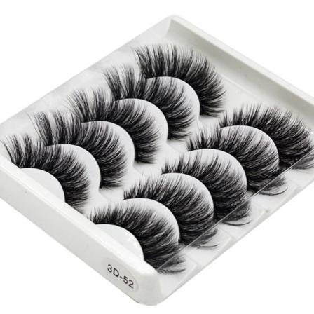 5-par Lösögonfransar - 3d Faux Mink G-52 Svart