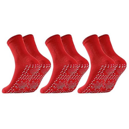 Selvopvarmende sokker med nano-varmeteknologi, terapeutisk massage, åndbar komfortpasform til brug hele dagen, 3 par