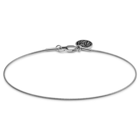 Essentials | 1 mm Silver-Tone Snake Chain Bracelet for Men - Steel bracelets