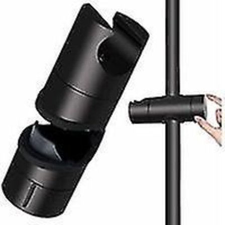 Bruseholder, Universal Sort Brusehovedholder Til 18-25mm Brusebar Solid Abs Fortykket Og Opgraderet Version Brusehovedholder, Mat Sort