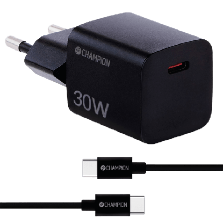 Champion Nordic Laddare 30w + Usb-c Kabel Övriga tillbehör Svart