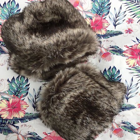 Kvinners Faux Fur Plush Mansjett Hansker Hånd Arm Varmer Fluffy Håndleddsbånd