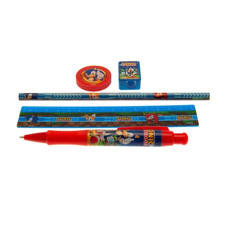 Sonic The Hedgehog Stationery Set (5-pack) One Size Blå/Röd