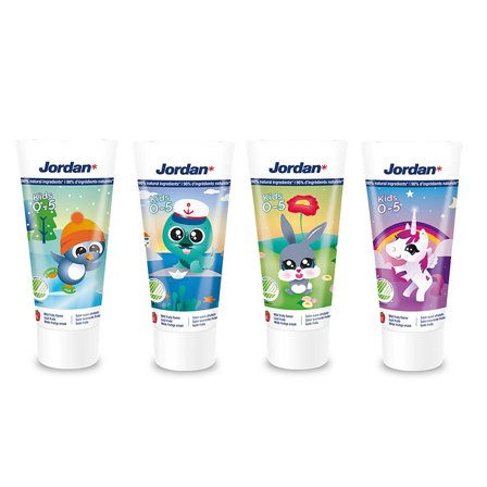 Jordan Tandpasta Børn 0-5 år 50 ml - 1stk (asst. farver), Medicin & Pleje, Tandpleje Til Børn, Børnetandpasta