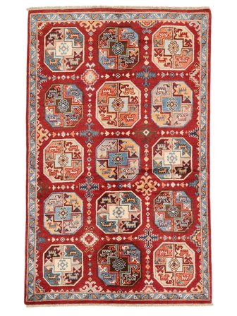 Kazak Fine Teppich Handgeknüpft 115X190 Dunkelrot/Braun Afghanistan