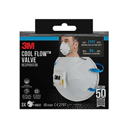 3M Støvmaske 8822 Ffp2 med Ventil 3stk