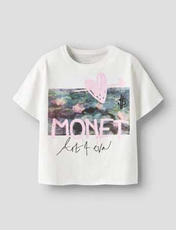 name it Nkfdydissi Monet Ss Nreg Top Noos Art - White - 116
