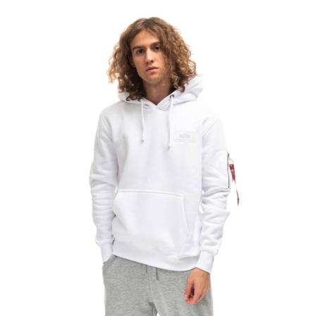 Alpha Industries, Back Print Hoodie Neon Print 178318Np 480 Wit, Heren, Maat:M