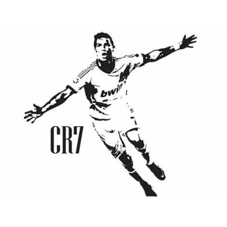 Ronaldo Fodboldstjerne Værelsesvægklistermærker Vægklistermærker 63x65cm/116x120cm