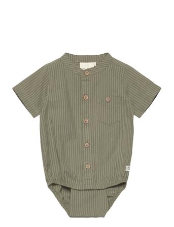 Body Shirt Ss Stripe Green En Fant