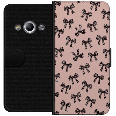 Kompatibel Tegnebogsetui til Samsung Galaxy Xcover 3 Rosetter leopardprint bånd pink baggrund modegirlie sødt mønster retro stil dekoration tapet d