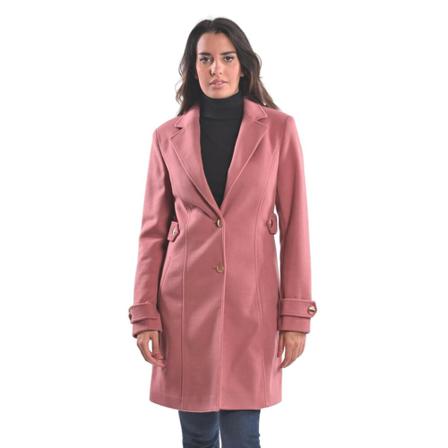 Fracomina Single-Breasted Coats Pink, Dame Uldfrakker
