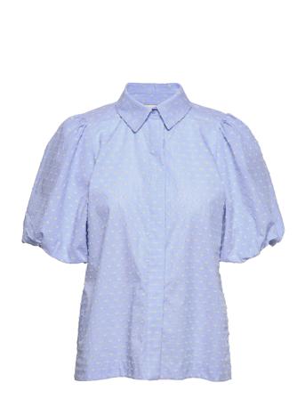 Lr-Violetta Blouses Short-sleeved Sininen Levete Room