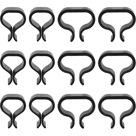 12 stk. Havemøbelklips, Anti-Slip Terrasse Møbelklips Sorte Justeringsklips Udendørs Terrassebeslag Segmenterede Forbindere (4cm, 5.7cm)