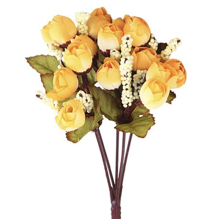 Kunstig Fake Blomst Mini Rose Te Knopp Simulering Rose Blomst Perle Knopp for Stue Blomsterarrangement Dekorasjon