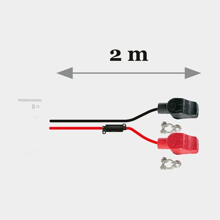 Batteriekabelkit Uniteck, 2 x (2 Meter x 2 - 6 mm²), mit Sicherung + Batteriekabelschuhen - Boot