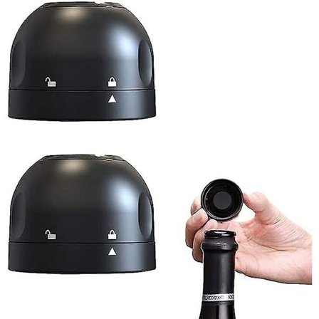 2 X Silikon Champagne-korker, Gjenbrukbare Vakuumkorker for Vin, Øl, Champagne og Musserende Vin