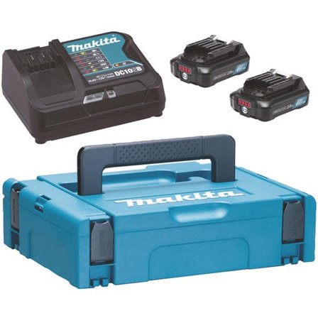 Makita Powerpack 197658-5 Opladningspakke 2 x 2,0 Ah batterier, oplader, taske, Maskintilbehør & forbrugsvarer