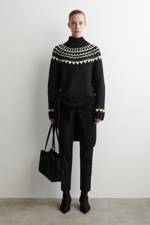 COS Femme Pull Fair Isle En Laine Et Cachemire in Noir