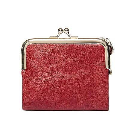 Lyhyt lompakko klipsi kolikkopussi monitoiminen taittuva lompakko korttikotelo naisille(Punainen)