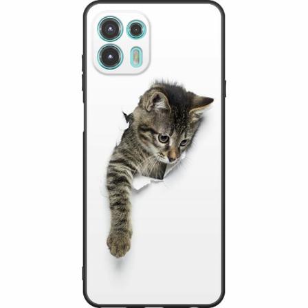 Motorola Edge 20 Lite Svart Skal Curious Kitten