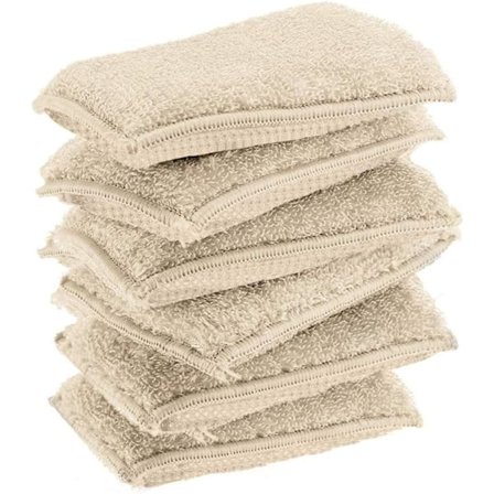 Bambus køkkensvampe opvaskesvampe naturlige rengøringssvampe 6-pak