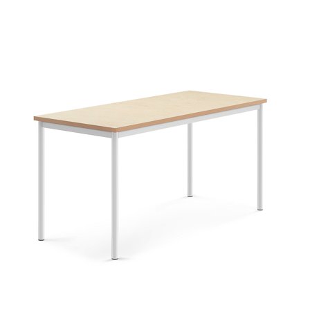 Tisch SONITUS, 1600x700x760 mm, Linoleum beige, weiß