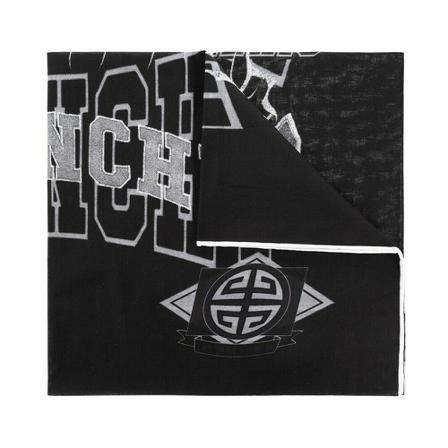 Givenchy, Shawl with logo Zwart, Heren, Maat:ONE Size,Katoen