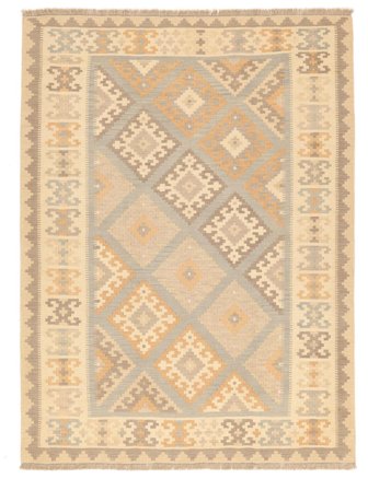 Orientalischer Hell Nomad Kelim Teppich 181X243 Orange/Beige Wolle, Persien