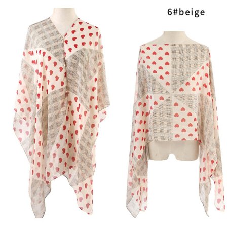 Beach Sjal Chiffong Blus BEIGE