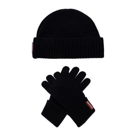 Dsquared2, Beanie and gloves set Zwart, Heren, Maat:ONE Size