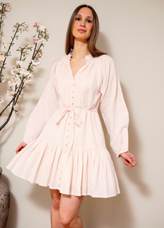 MISSMAYA - Alia Dress Linen Light Pink - L