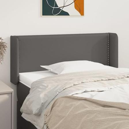 Vidaxl Huvudgavel Med Kanter Grå 83x16x78/88 Cm Konstläder Grå