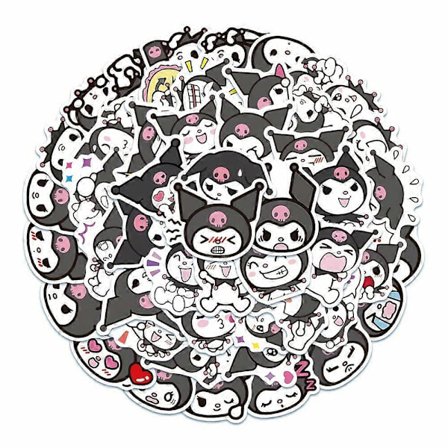 50 stk Kuromi Klistremerker Datamaskin Telefon Vannkopp Klistremerke Vanntette Klistremerker