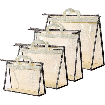 4-pack Tote Bag Dammpåse Klar Plånbok Organiserare För Garderob, Dragkedja Hängande Förvaringsväska För Tote Bag