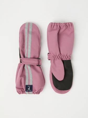 Polarn O. Pyret - waterproof shell mittens - 4 - Childrenswear - pink