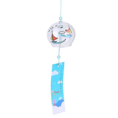 1 stk Japansk stil Enkel Vindklokke Kreativ Glas Vindklokke Indendørs Dekoration Vedhæng Gave Til Venner Elskere Forældre (Jævn Sejlads)