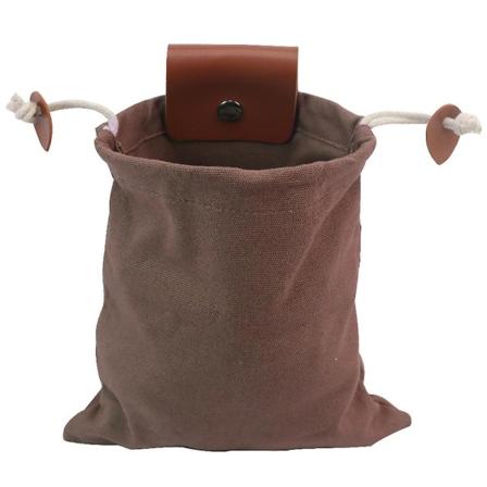 Hopfällbar läderbältesväska midjeväska multifunktionell canvas foraging väska (brun) Brown