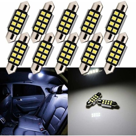 10 kpl 36MM C5W Festoon valkoinen Canbus siruilla 8-2835-SMD 6411 6413 6418 C5W LED-polttimot auton sisäkartta Dome-ovi kohteliaisuus rekisterikilven 