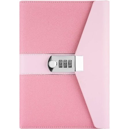 A5-kokoinen lukittava päiväkirja yrityksille, lukittava kynänpidike ja korttipaikat, toimistotarvikkeet Opiskelijan kirjepaperi, koko 8,6"x5,9"(Pink)