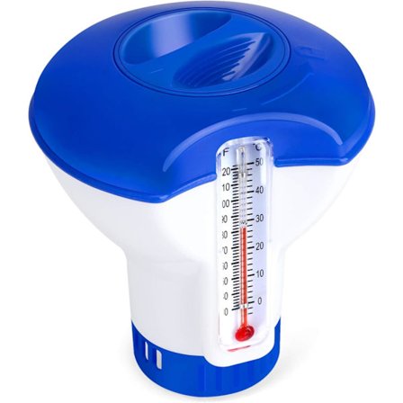 5-tums pool flytande doserare, flytande klordispenser med termometer